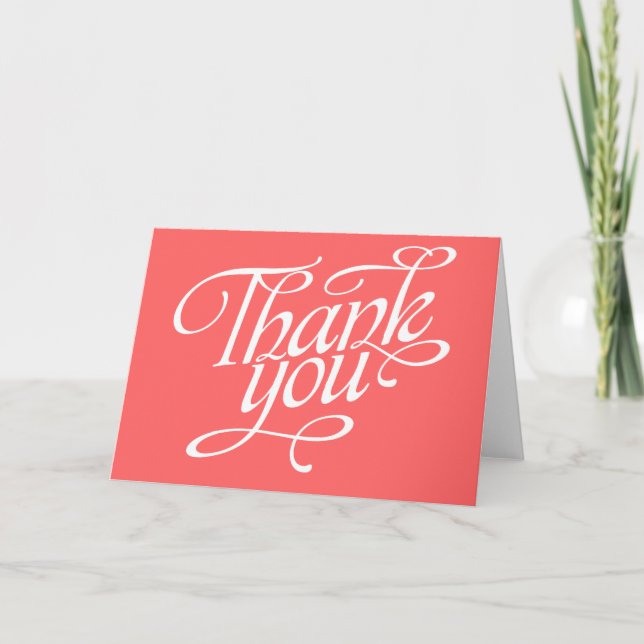 Cartões de Agradecimento Coral (Frente)
