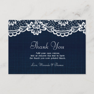 Cartões de Agradecimento Country Lace & Denim