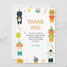 Cartões de agradecimento de 3º aniversário de gato