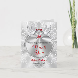 Cartões de Agradecimento de Aniversário de 25 Anos