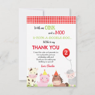 Cartões de Agradecimento de Aniversário de Animais