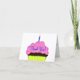 Cartões de Agradecimento de Aniversário de Cupcake