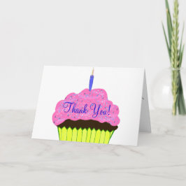 Cartões de Agradecimento de Aniversário de Cupcake