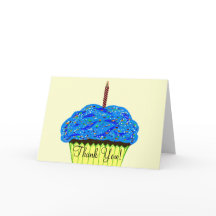 Cartões de Agradecimento de Aniversário de Cupcake