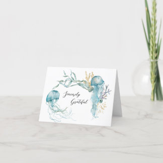 Cartões de Agradecimento de Aquarela de Água-viva