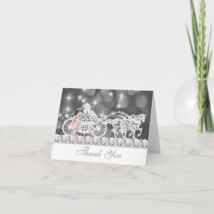 Cartões de Agradecimento de Baby Shower Rosa Vinta