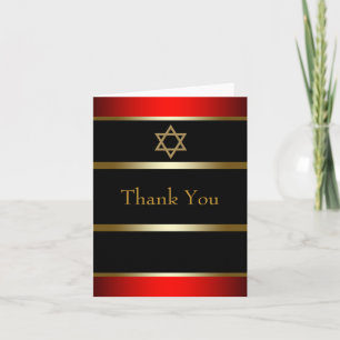 Cartões de Agradecimento de Bar Mitzvah Vermelho P