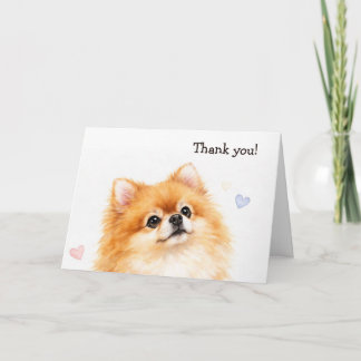Cartões de agradecimento de cachorro Pomerânia Fof