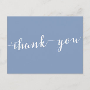 Cartões de agradecimento de casamento azul empoeir