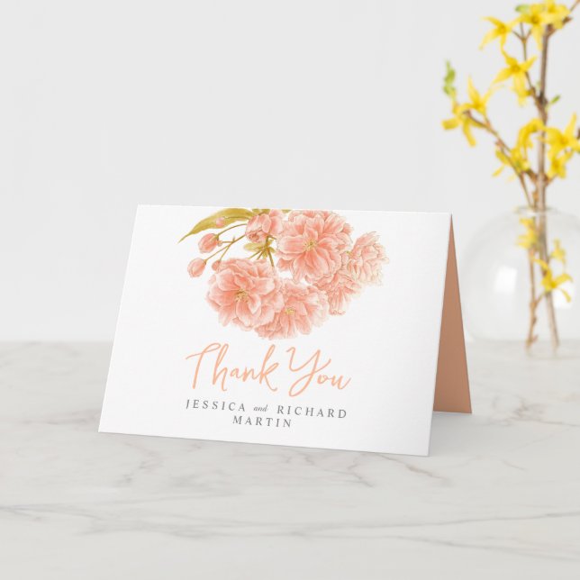 Cartões de agradecimento de casamento com arte lar (Flor Amarela)