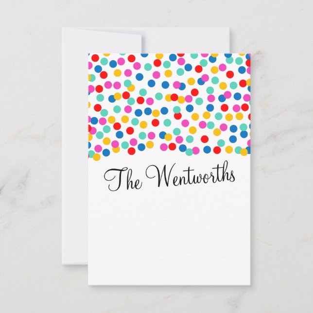 Cartões de Agradecimento de Casamento com Confetes (Frente)