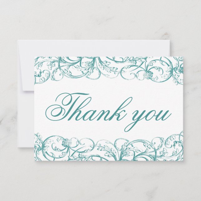 Cartões de agradecimento de casamento com espirais (Frente)