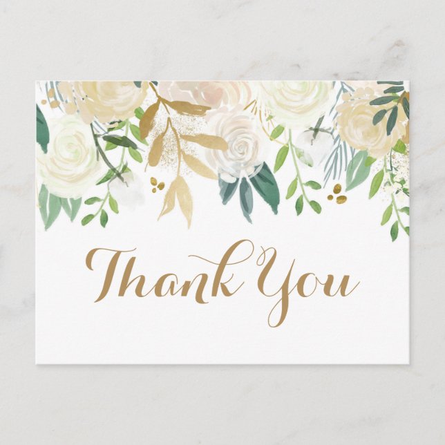 Cartões de Agradecimento de Casamento com Flor Dou (Frente)