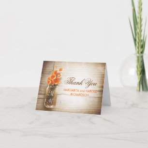 Cartões de agradecimento de casamento com flores l