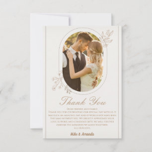 Cartões de Agradecimento de Casamento com Foto e L
