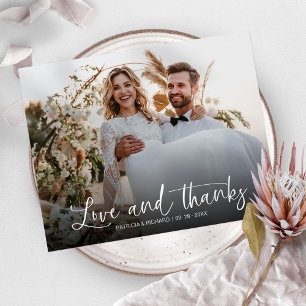 Cartões de Agradecimento de Casamento com Foto Orç