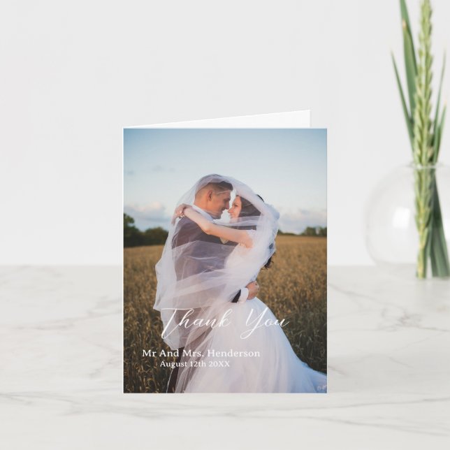 Cartões de agradecimento de casamento com foto per (Frente)