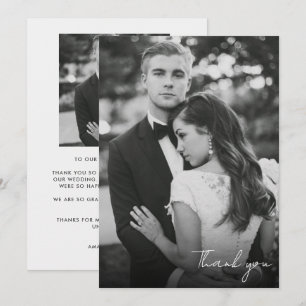 Cartões de Agradecimento de Casamento com Foto Pre