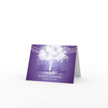 Cartões de Agradecimento de Casamento com Luzes de