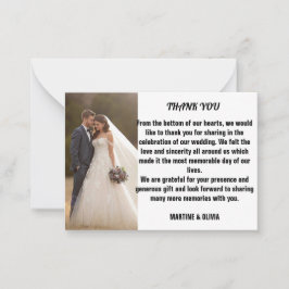 Cartões de agradecimento de casamento com mensagem