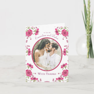Cartões de Agradecimento de Casamento com Rosa Ros
