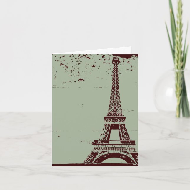 Cartões de agradecimento de casamento da Torre Eif (Frente)