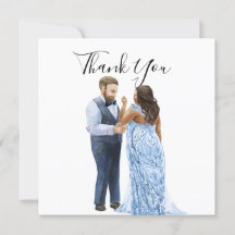 Cartões de agradecimento de casamento de casal int