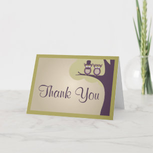 Cartões de Agradecimento de Casamento de Coruja Fo