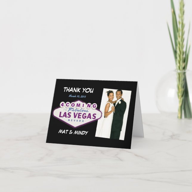 Cartões de Agradecimento de Casamento de Las Vegas (Frente)