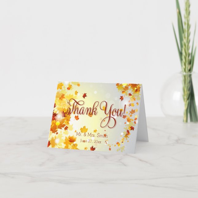 Cartões de Agradecimento de Casamento de Outono Co (Frente)