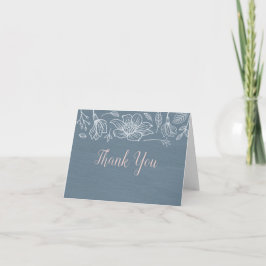 Cartões de Agradecimento de Casamento Dusty Blue &