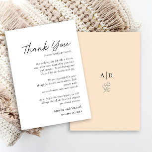 cartões de agradecimento de casamento elegantes e