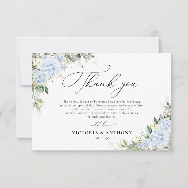 Cartões de Agradecimento de Casamento Florais Hort (Frente)