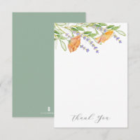 Cartões de Agradecimento de Casamento Flores Aquar