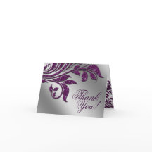 Cartões de Agradecimento de Casamento Folha Brilho