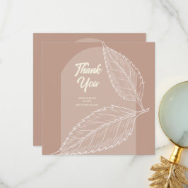 Cartões de Agradecimento de Casamento Folhas Suave