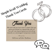Cartões de Agradecimento de Casamento kraft Agrade