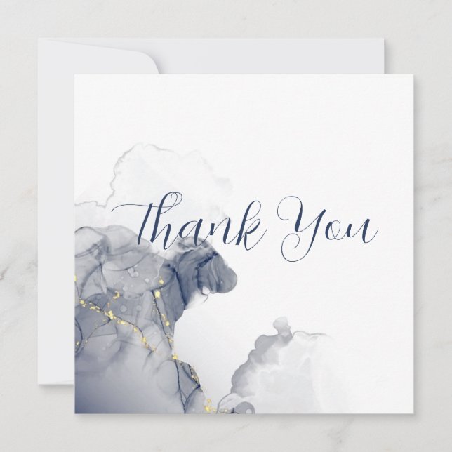 Cartões de Agradecimento de Casamento Midnight Ink (Frente)