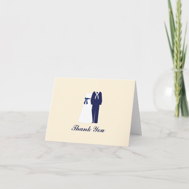 Cartões de Agradecimento de Casamento Militar (Frente)