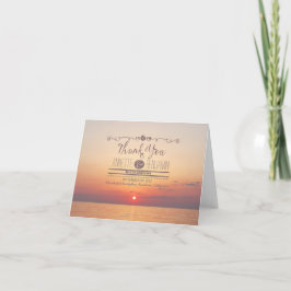 Cartões de agradecimento de casamento na praia