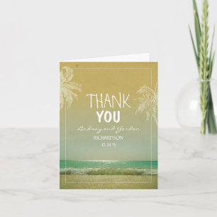 Cartões de Agradecimento de Casamento na Praia com