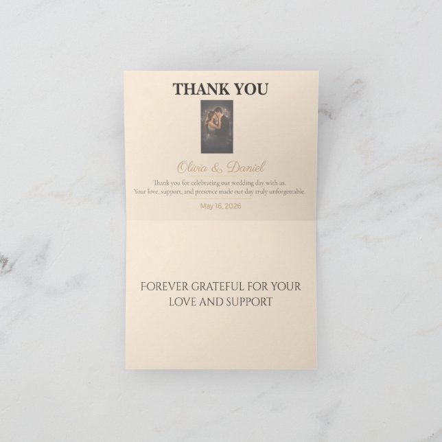 Cartões de Agradecimento de Casamento | Notas de G (Interior)