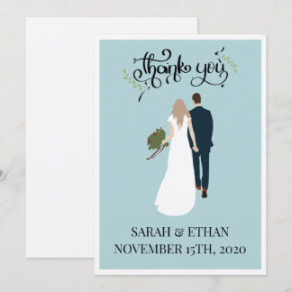Cartões de Agradecimento de Casamento Personalizad
