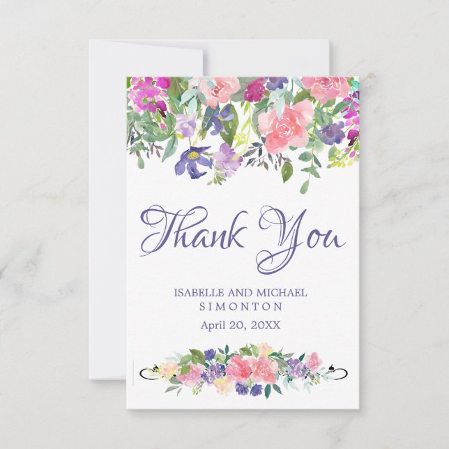 Cartões de Agradecimento de Casamento Personalizad (Frente)