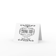cartões de agradecimento de casamento preto e bran