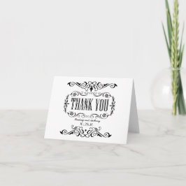 cartões de agradecimento de casamento preto e bran