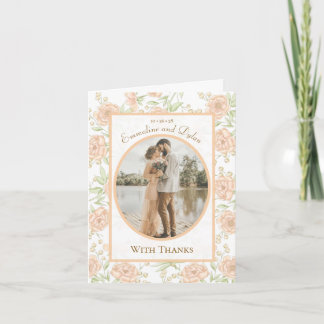 Cartões de Agradecimento de Casamento Rosa Pêssego