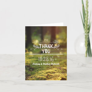 Cartões de Agradecimento de Casamento Rústico Bosq