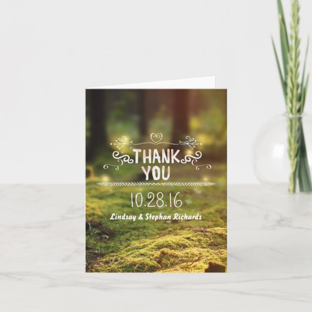 Cartões de Agradecimento de Casamento Rústico do B (Frente)