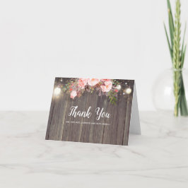 Cartões de Agradecimento de Casamento Rústico Flor